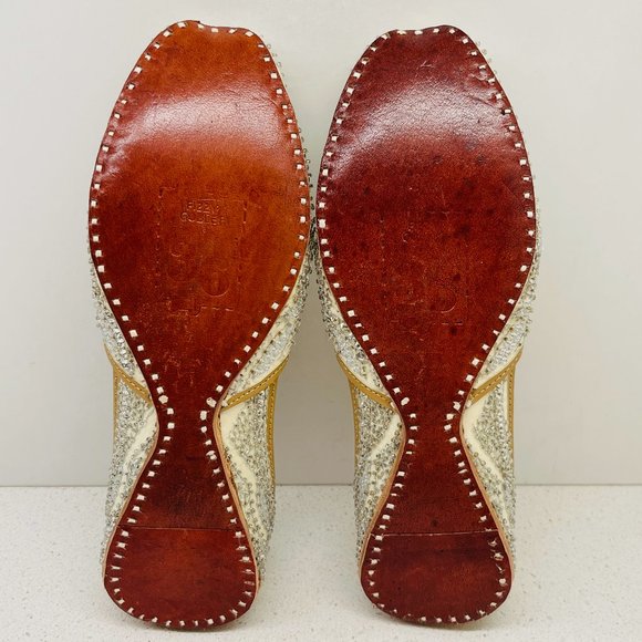 Embellished Cream and Silver Flats - Picture 4 of 16